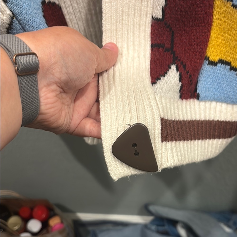 Disney Cream and Blue Donald Duck Cardigan Sweater - Picture 10 of 11